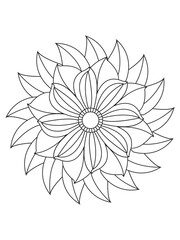 floral drawing. Art therapy coloring pages.Vector