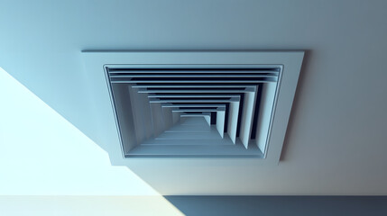 Obraz premium Ceiling air vent located in a modern room providing efficient air circulation