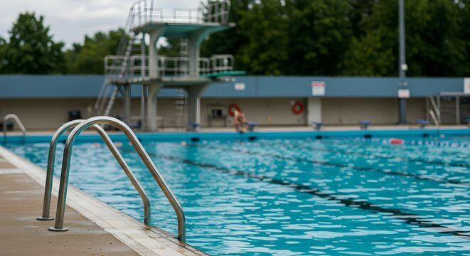 Serene Summertime Swimming Pool Scene