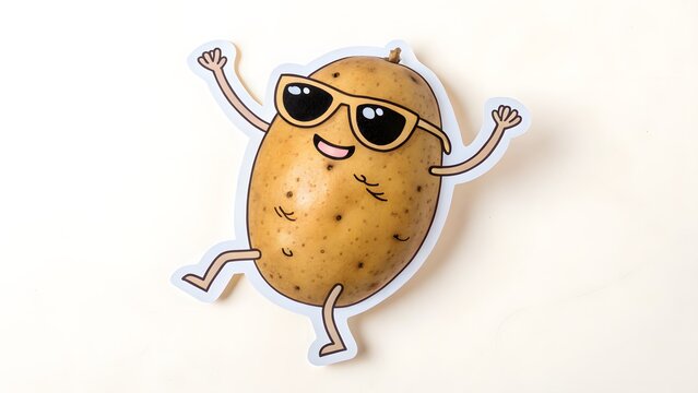 Dancing potato with tiny sunglasses hilarious sti