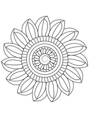 Coloring book for kids and adults. animal  vector floral artwork