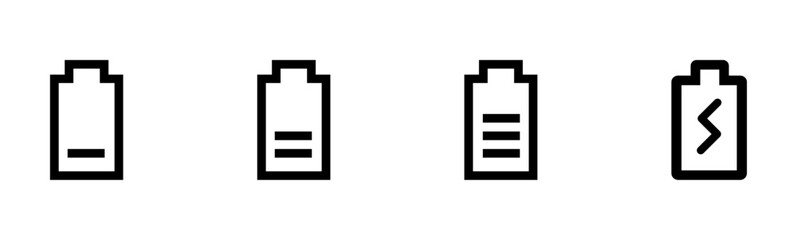  battery charging icons Set