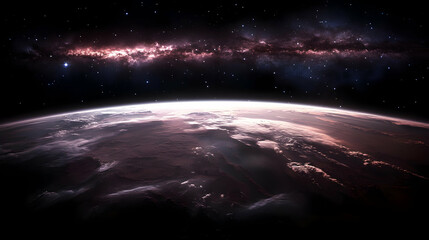 Fototapeta premium Cosmic Planet Illustration: Galaxy Background