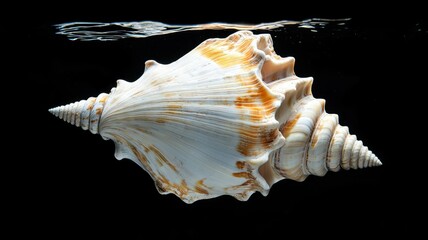 Stunning Seashell Underwater Closeup Ocean Treasure Spiral Shell Marine Life