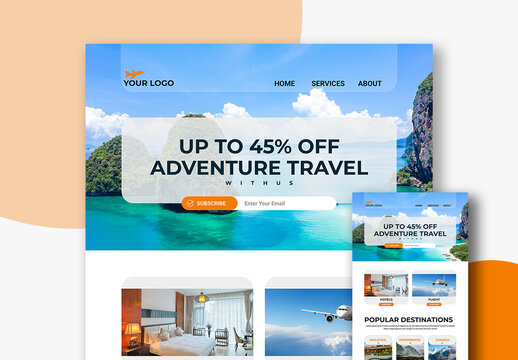 Travel Agency Landing Page Layout Design