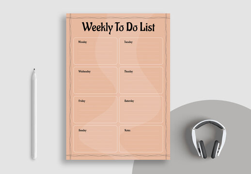 Weekly Planner Template Layout