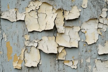 Realistic peeling paint texture, wall surface that tells an old story through layers of peeling paint