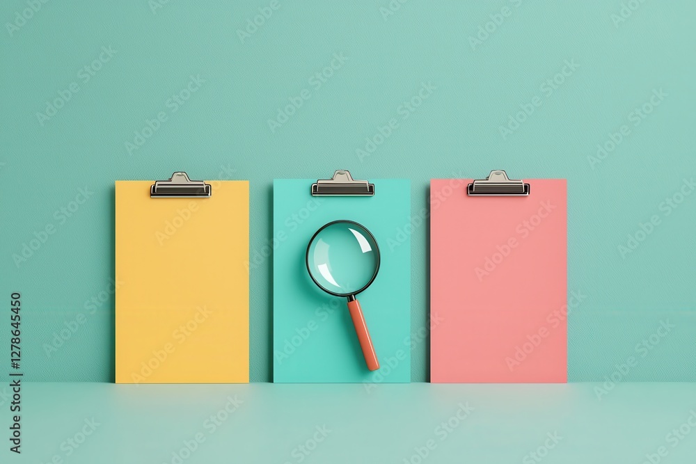 Poster reviewing important documents with a highlighted checklist in a minimalist workspace
