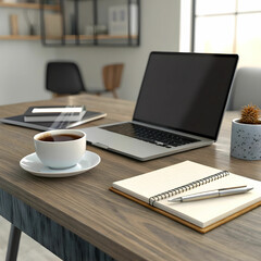 front view desk elements arrangement with copy spa