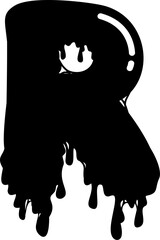 Hand drawn slime uppercase alphabet R