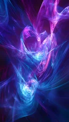 Fototapeten Abstract vibrant digital artwork features swirling energy and colorful light © Berkah