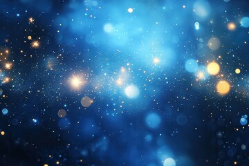 Fototapeta premium Joyful new year 2025 celebration greeting card design showcasing brilliant light sparkles and colorful fireworks on a striking blue background ideal for festive invitations and announcements