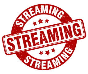 streaming stamp. streaming label. round grunge sign