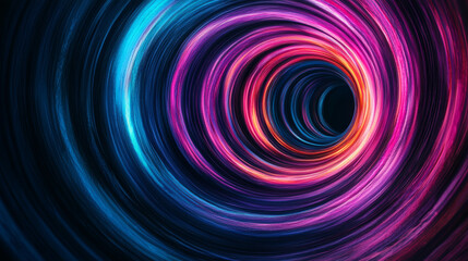 Vibrant swirling colors create mesmerizing tunnel effect, evoking sense of depth and motion