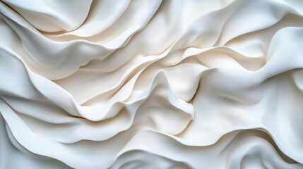 Obraz premium Abstract wallpaper featuring overlapping silky white waves, each fold captured with precision and sharp textures in 4K resolution