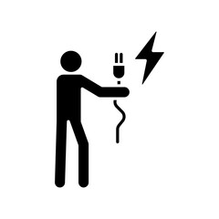 Icon a plug, isolated against a clean background.