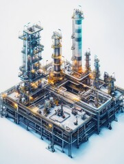 Fototapeta premium Industrial Oil Refinery Pipes