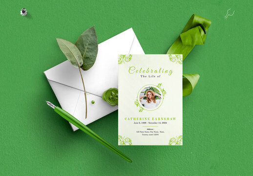 Simple Funeral Program Memorial Service Obituary Template