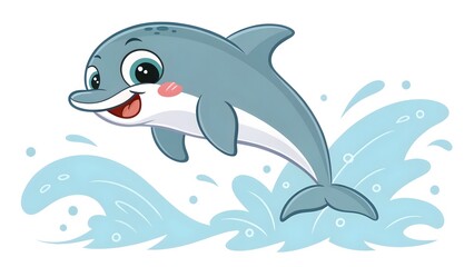 Obraz premium Smiling dolphin jumping out of the water cute