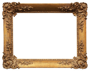 Picture frame in the Baroque style on a transparent background, in PNG format.