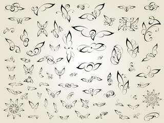 6067 .epsSet of  decorative elements for design isolated, editable.