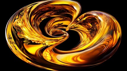 Golden Liquid Abstract Art: A Stunning Visual of Dynamic Flow