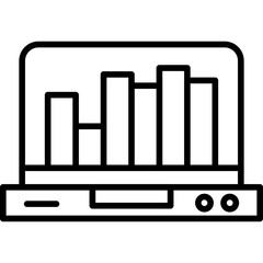 Laptop with Graph Icon Vector Element