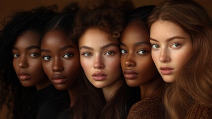 Obraz premium Diverse Group of Stunning Women with Natural Beauty and Glowing Skin