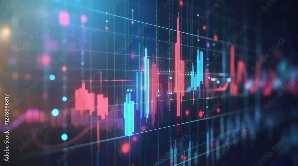 Aufkleber financial infographic displaying vibrant data visualization, representing upward economic trajectory