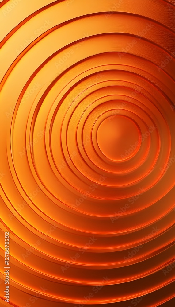 Poster concentric orange circles create a mesmerizing visual effect