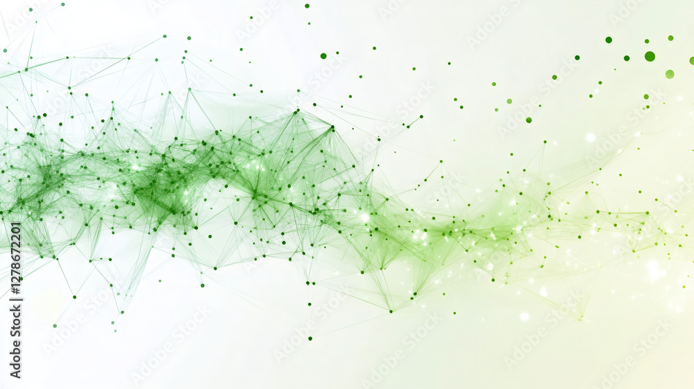 Aufkleber Neural network plexus visualizing digital connections, glowing interconnected nodes mapping technological communication, data flow, global connectivity