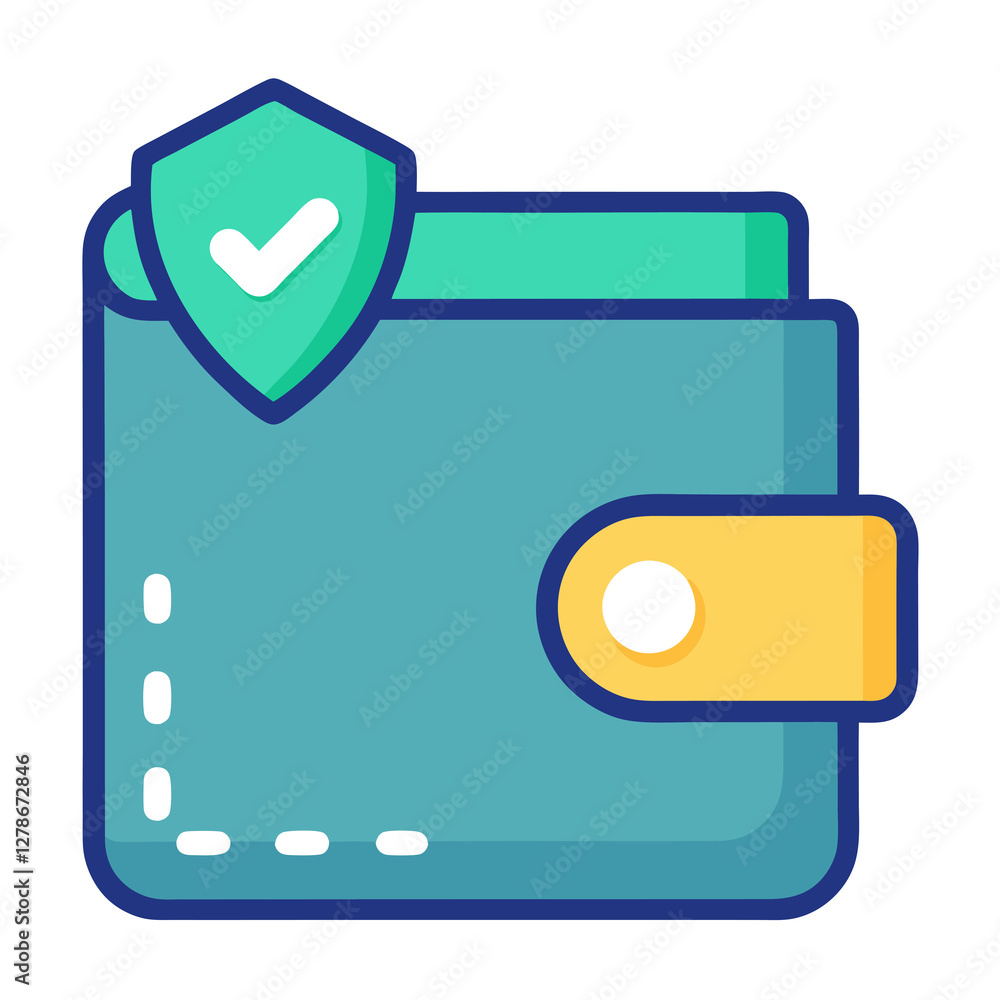 Aufkleber digital wallet interface displays secure pin icon for safe payments