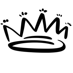 Sketch crown. Simple graffiti crowning, elegant queen or king crowns hand drawn 
