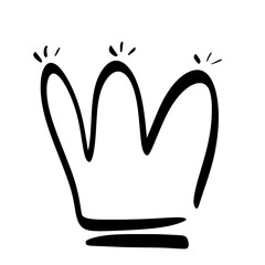 Sketch crown. Simple graffiti crowning, elegant queen or king crowns hand drawn 