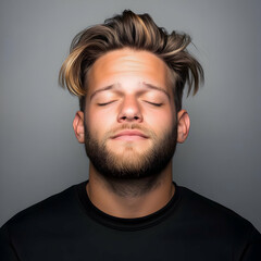 Fototapeta premium Serene Man Portrait Illustration