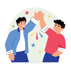 High Five Concepts Style illustrations. EPS 10 File stock illustration