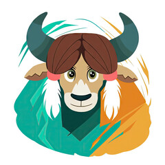 animal head with horn