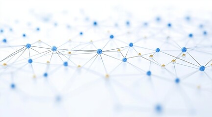 Modern Digital Network Background with Blue & Gold Tech Connections