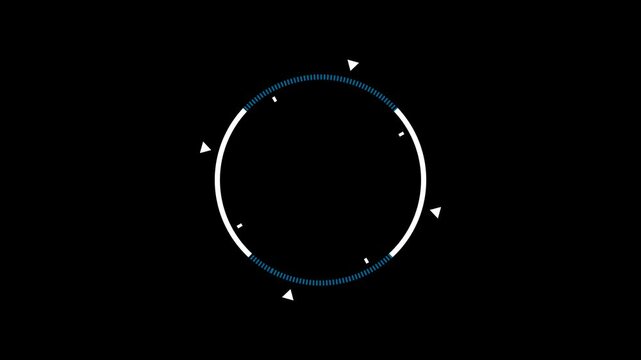 circle futuristic blue for lock location in map digital