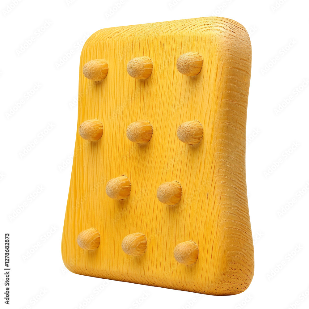 Poster yellow textured object with raised dots against a transparent background.