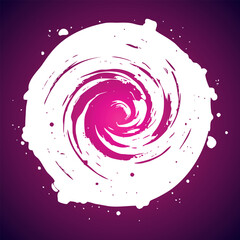 Abstract White Paint Swirl on Dark Pink Background Creating a Dynamic Energy Explosion Effect
