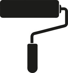 Mini paint roller silhouette vector.