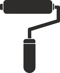 Mini paint roller silhouette vector.