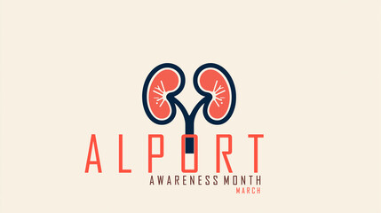 Alport Awareness Month, kidney illustration concept.