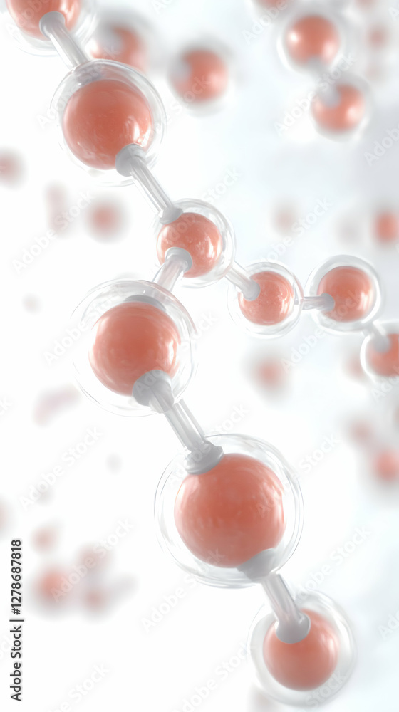 Poster 3d render of molecular structure