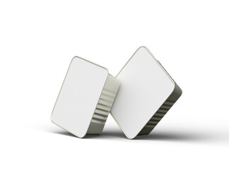 3d rendered image of a deep square food foil tray isolated on a light background