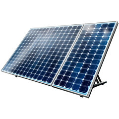 A photorealistic solar panel on a transparent background.