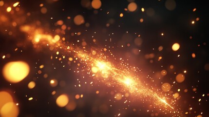 Fiery Sparkles: Abstract Glowing Trail of Light