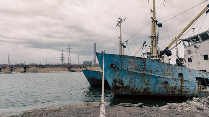 old ship ran aground in Ukraine