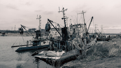 old ship ran aground in Ukraine